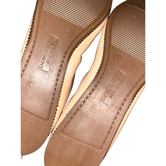 Dominique Nicole Tan NudeNatalie Ballet Flats Silver Micro-Bead Accent Size 8.5M - Picture 8 of 8